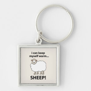Sheep I Can Keep Myself Warm Sheep Key Ring