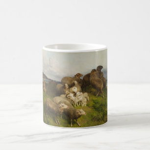 Sheep in a Meadow (by August Friedrich Schenck) Coffee Mug
