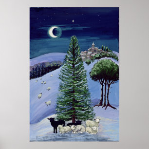Sheep in a Winter Landscape Poster