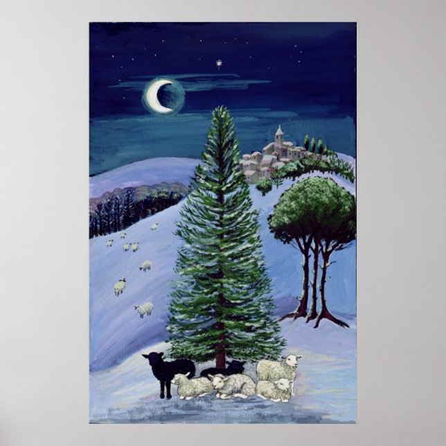 Sheep in a Winter Landscape Poster (Front)