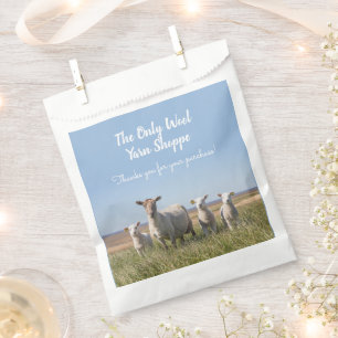 Sheep in Field Customer Thank You Wool Yarn  Favour Bags