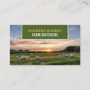 Sheep in Field, Farmer & Butcher Business Card