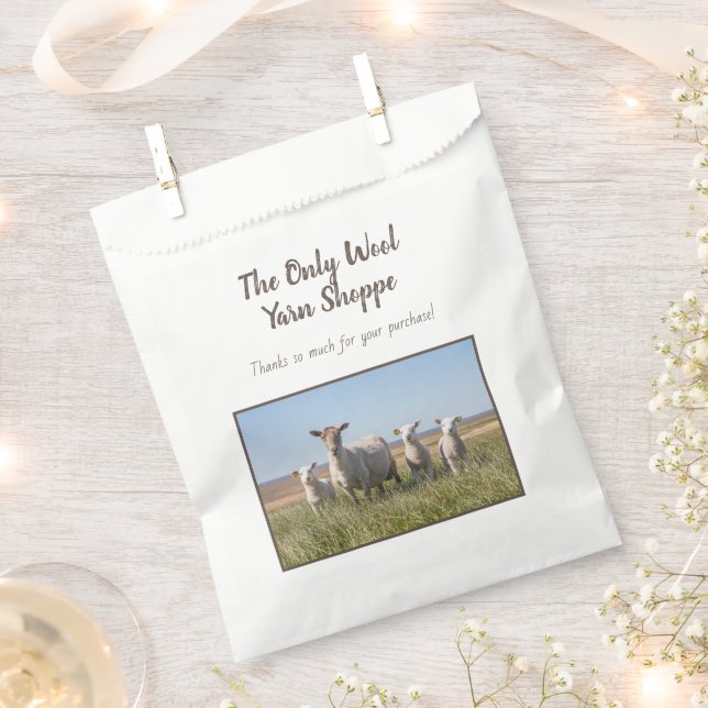 Sheep in Field Photo Template Customer Thank You Favour Bags (Clipped)