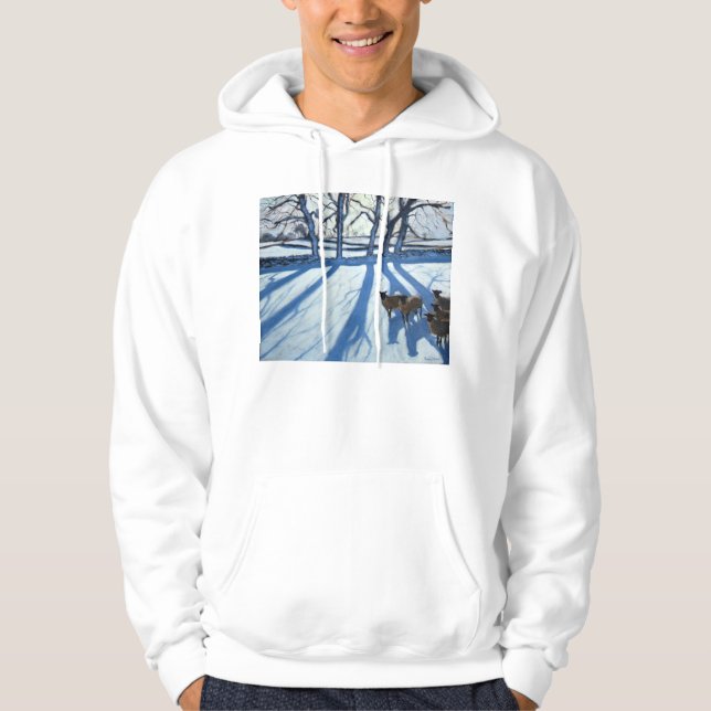 Sheep in snow Derbyshire Hoodie (Front)