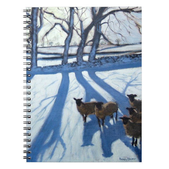 Sheep in snow Derbyshire Notebook (Front)