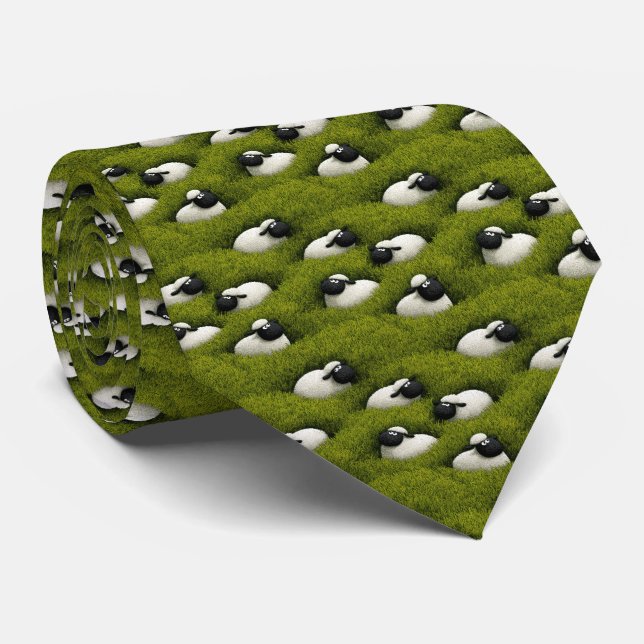 Sheep in the Field, Tie (Rolled)