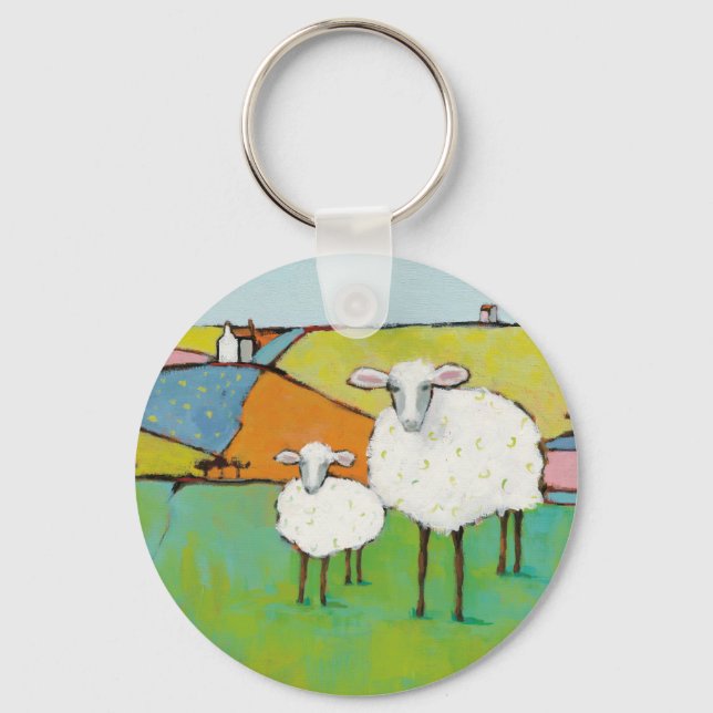 Sheep in the Meadow Key Ring (Front)