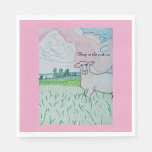 Sheep in The Pasture Napkin