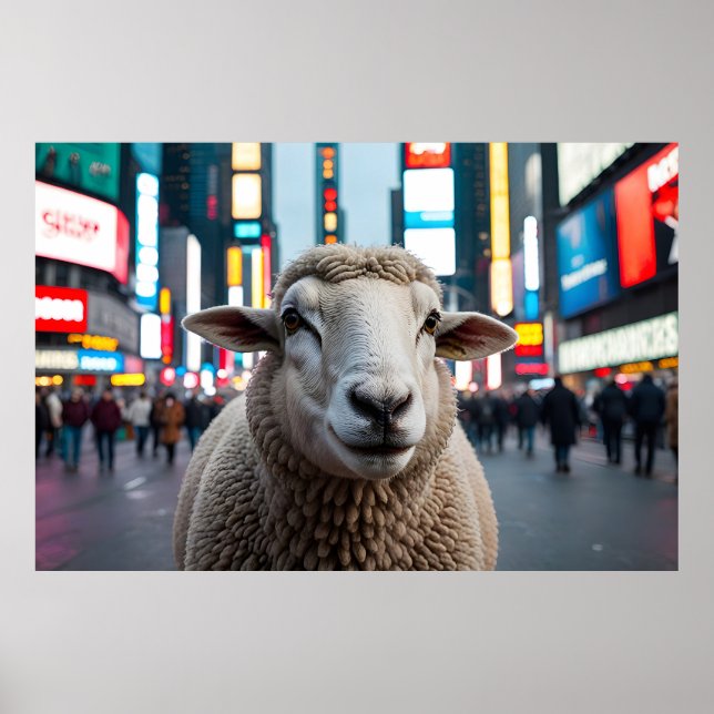 Sheep in Times Square Poster (Front)