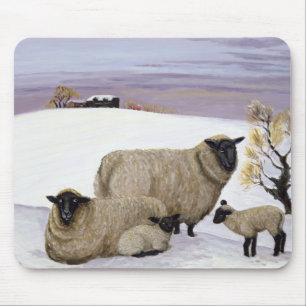 Sheep in Winter Mouse Mat