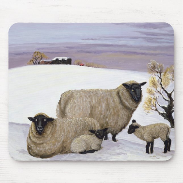 Sheep in Winter Mouse Mat (Front)