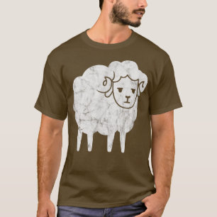 Sheep Kawaii Farmer Farm Animal Distressed T-Shirt