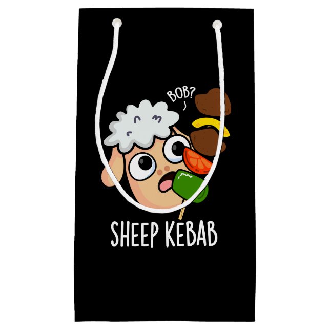 Sheep Kebab Funny Shish Kebab Pun Dark BG Small Gift Bag (Front)