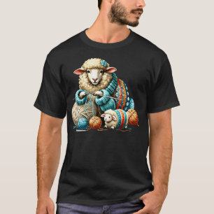 Sheep Knitting Crocheting Yarn Crafting Knitter Cr T-Shirt