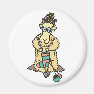 Sheep Knitting Magnet
