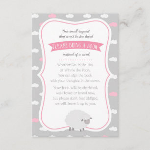 Sheep / Lamb Book Request (Pink Grey) Enclosure Card
