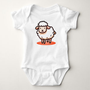 Sheep, Lamb, Cartoon Baby Bodysuit