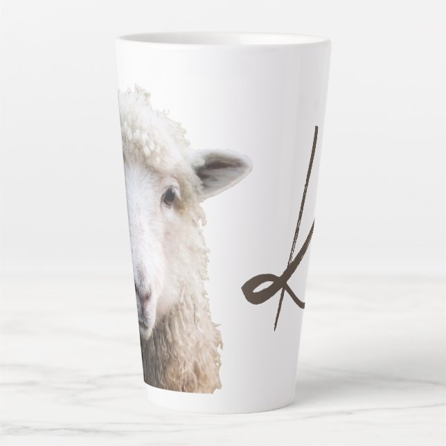 Sheep Lamb Ewe Face Wool Knitters Mug (Front)