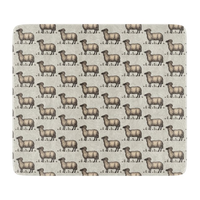Sheep Lamb Farm Animal Vintage Cutting Board (Front)