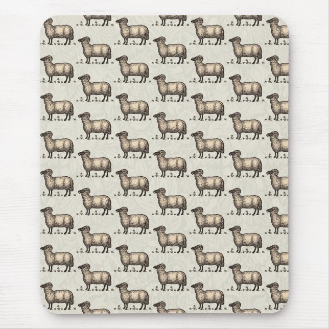 Sheep Lamb Farm Animal Vintage Mouse Mat (Front)