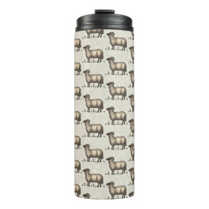 Sheep Lamb Farm Animal Vintage Thermal Tumbler
