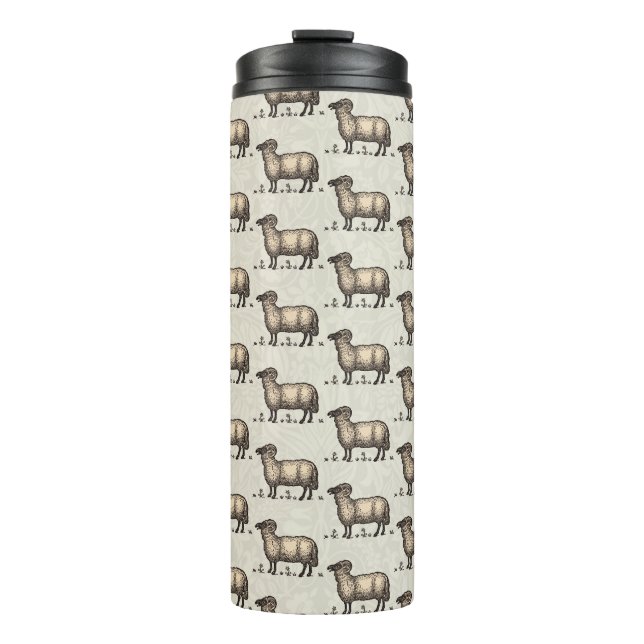 Sheep Lamb Farm Animal Vintage Thermal Tumbler (Front)