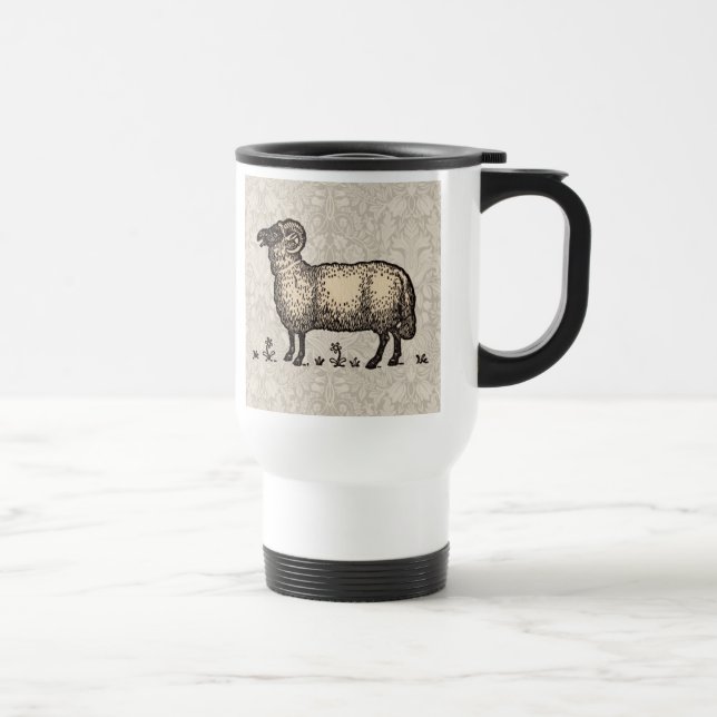 Sheep Lamb Farm Animal Vintage Travel Mug (Right)