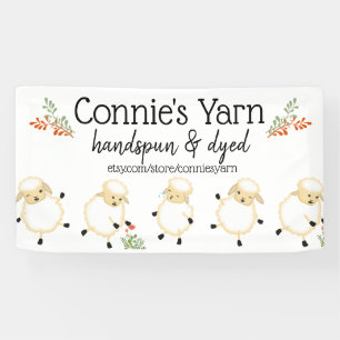 Sheep lambs knitting crochet homespun craft show banner