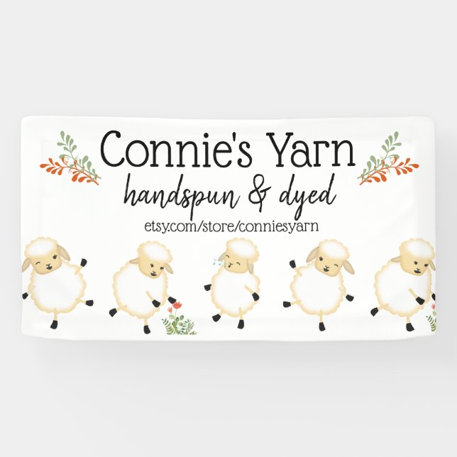 Sheep lambs knitting crochet homespun craft show banner (Horizontal)