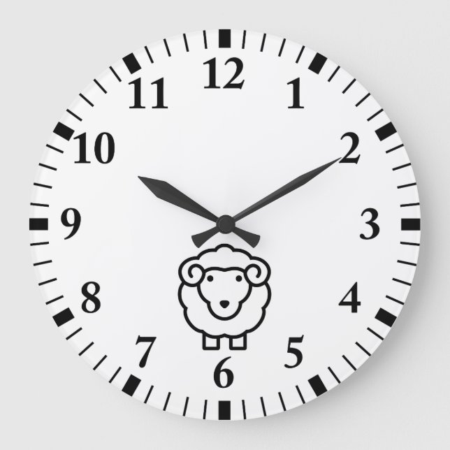 Sheep Large Clock (Front)