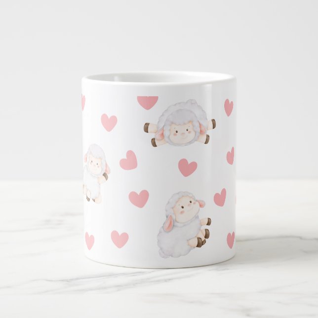 Sheep love large coffee mug (Front)