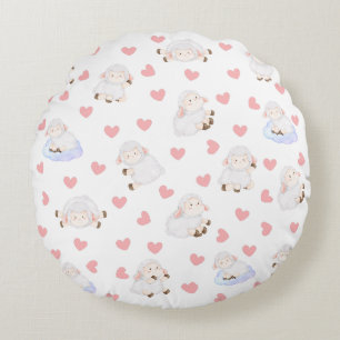 Sheep love round cushion