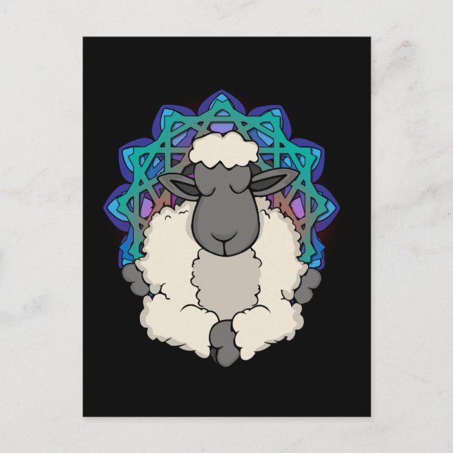 Sheep Lover Meditating Gift Women Yoga Meditation Postcard (Front)