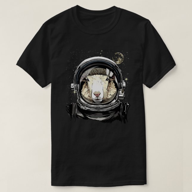 Sheep Lover Sheeps Astronaut Space Exploration Ast T-Shirt (Design Front)