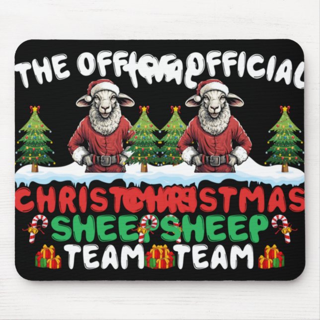 Sheep Lover Xmas Lights Christmas Tree Christmas S Mouse Mat (Front)