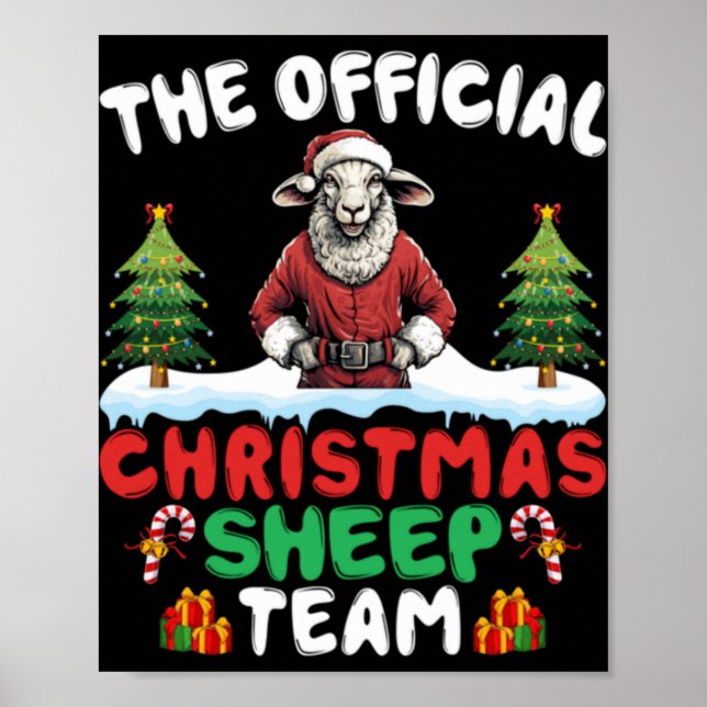 Sheep Lover Xmas Lights Christmas Tree Christmas S Poster (Front)