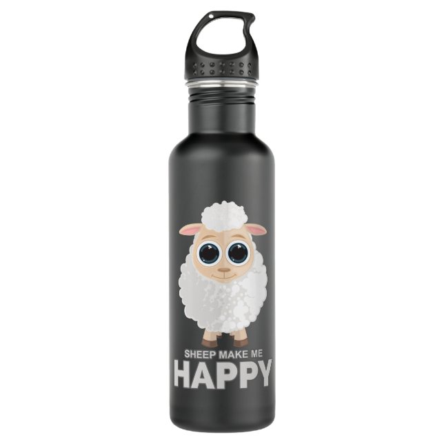 Sheep Make Me Happy 710 Ml Water Bottle (Front)