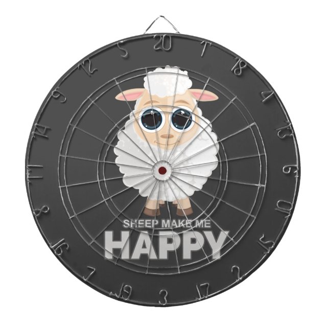 Sheep Make Me Happy Dartboard (Front)