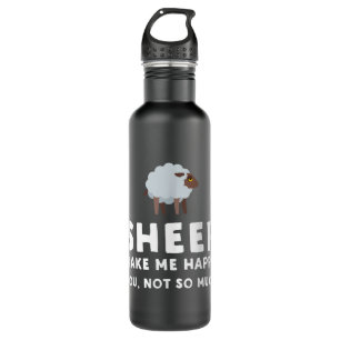Sheep Make Me Happy  Funny Sheep   710 Ml Water Bottle