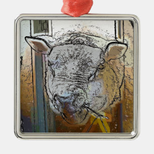 SHEEP METAL TREE DECORATION