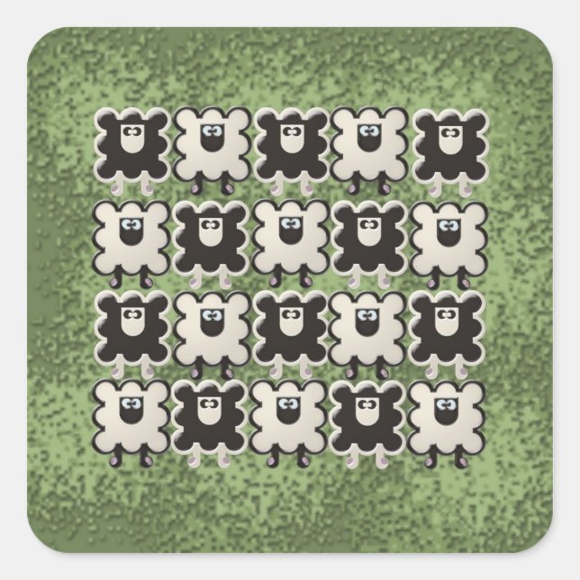 sheep, nothing but sheep! square sticker (Front)