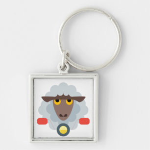 Sheep on Motorcycle Key Ring