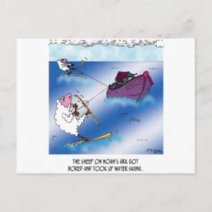 Sheep on the Ark Water Ski Postcard
