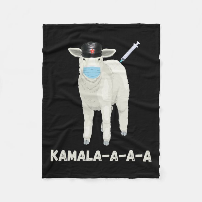 Sheep Or Sheeple Vote Kamala 2024  Fleece Blanket (Front)