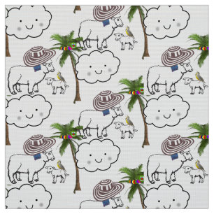 Sheep Palm Trees Fabric