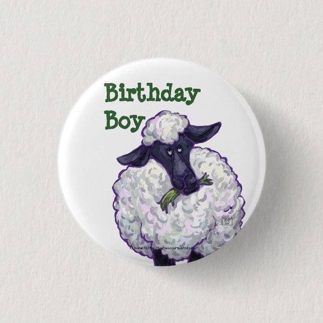 Sheep Party Centre 3 Cm Round Badge (Front)