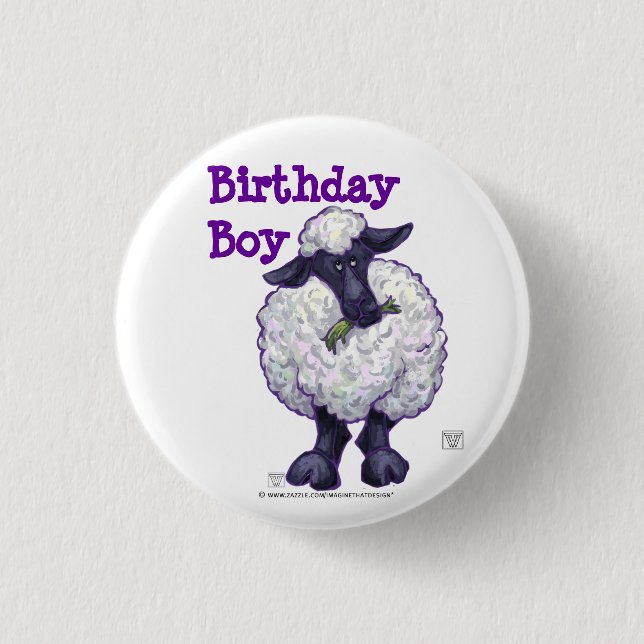 Sheep Party Centre 3 Cm Round Badge (Front)