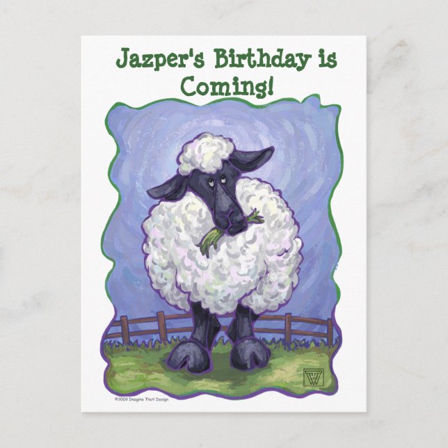 Sheep Party Centre Announcement Postcard (Front)