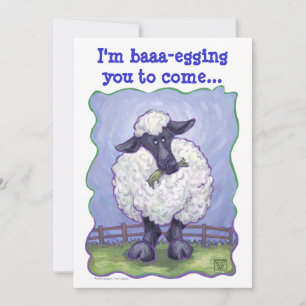 Sheep Party Centre Invitation