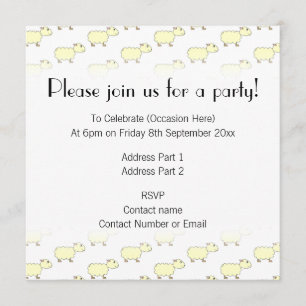 Sheep Pattern. Invitation